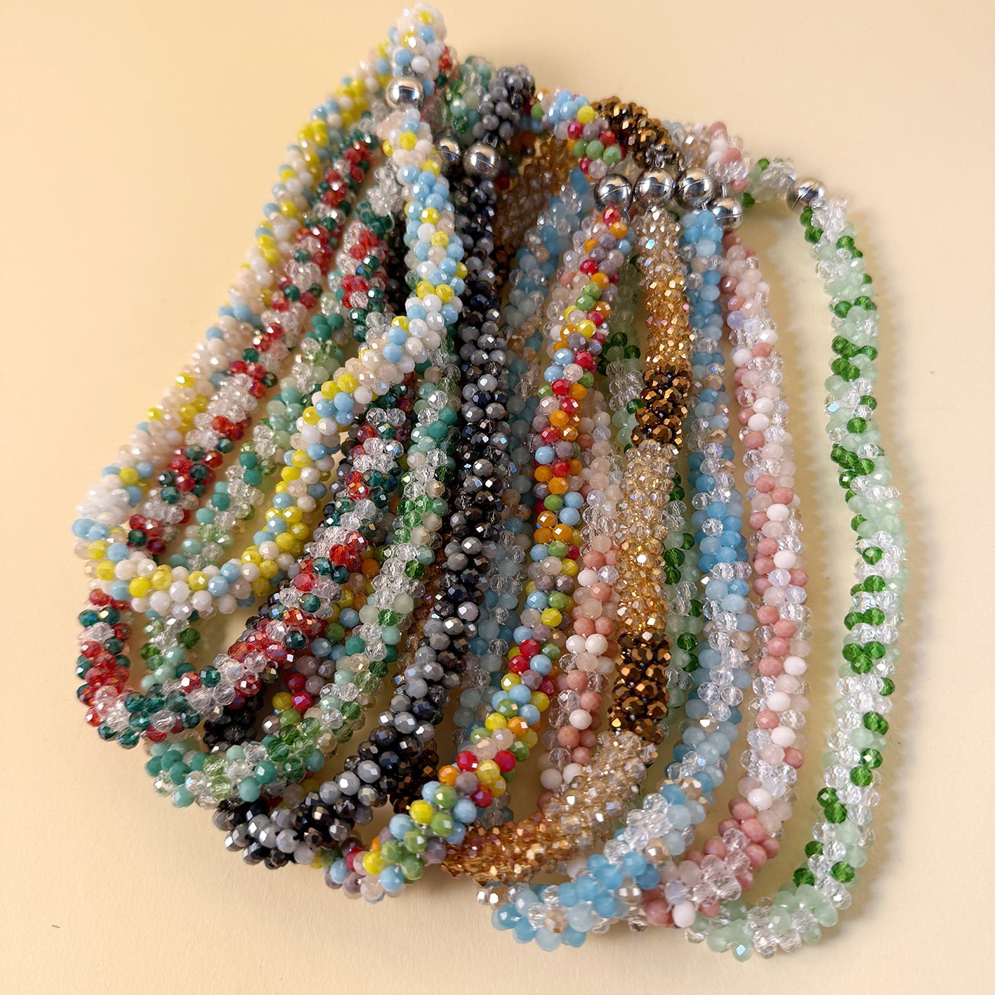 Colorful Crystal Suit Hand-woven Beads Fashion Jewelry Set