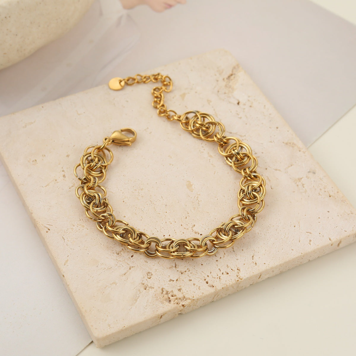 Stainless Steel Gold-plated Chain Series Female Advanced Jewelry Set