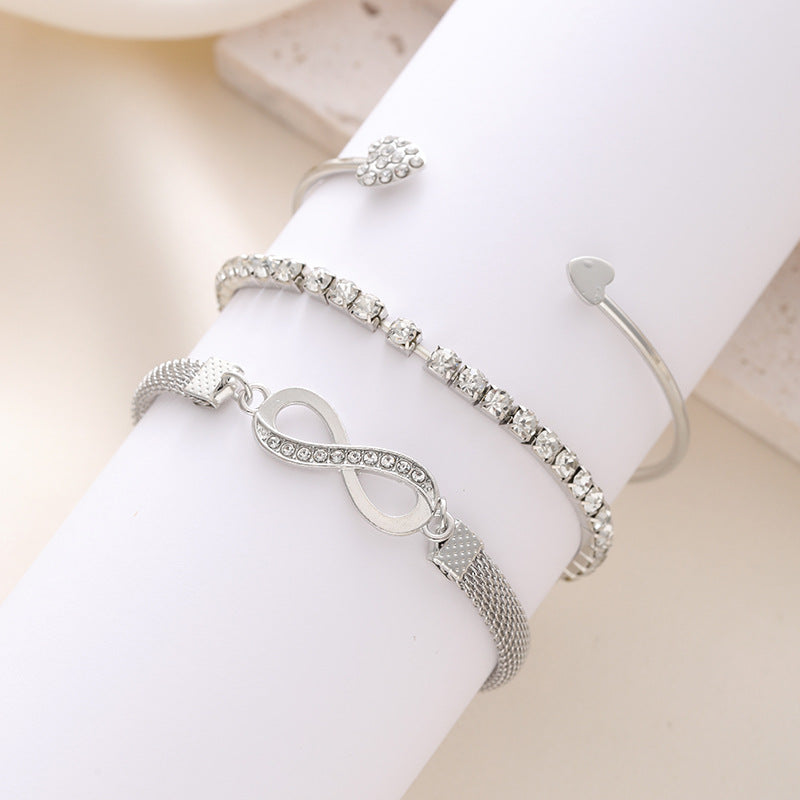 Women's Heart With Opening Creative Simple Peach Rose Gold Bracelet