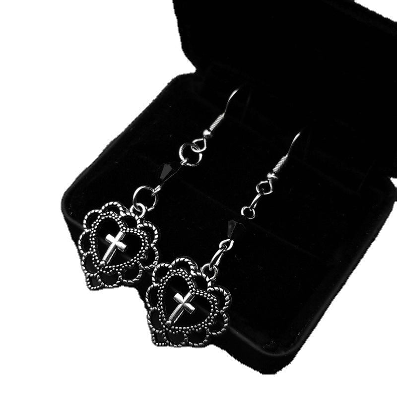 Gothic Punk Style Hollow Heart Cross Rings