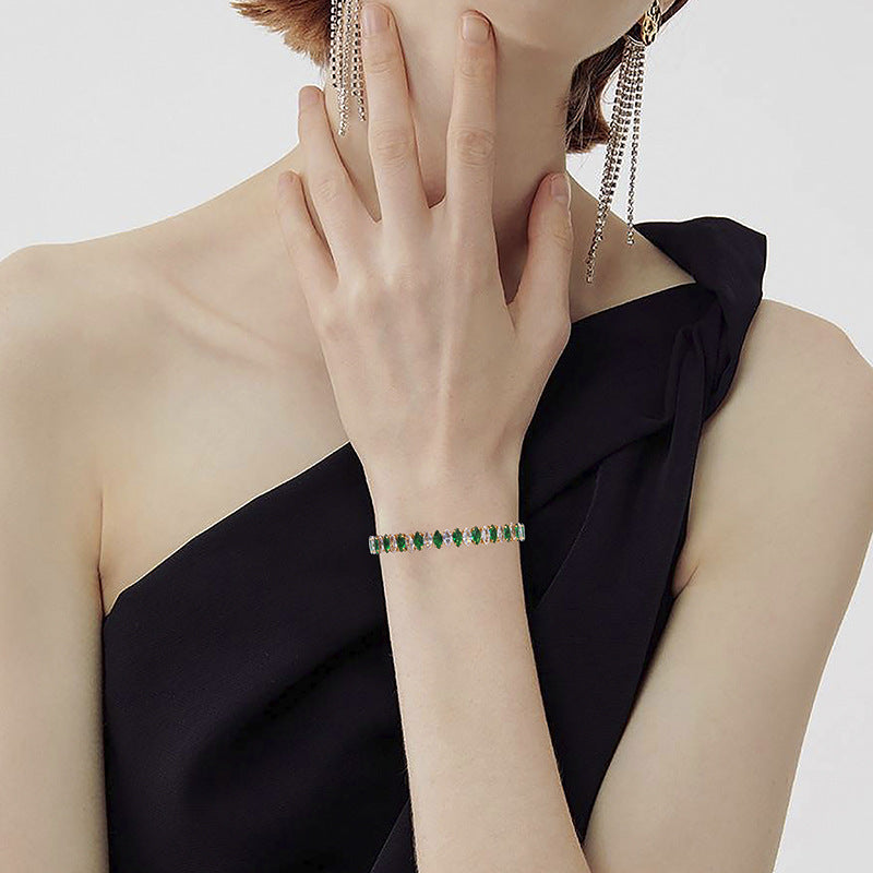 Women's Steel Zircon Stylish Opening Adjustable Titanium Bracelets
