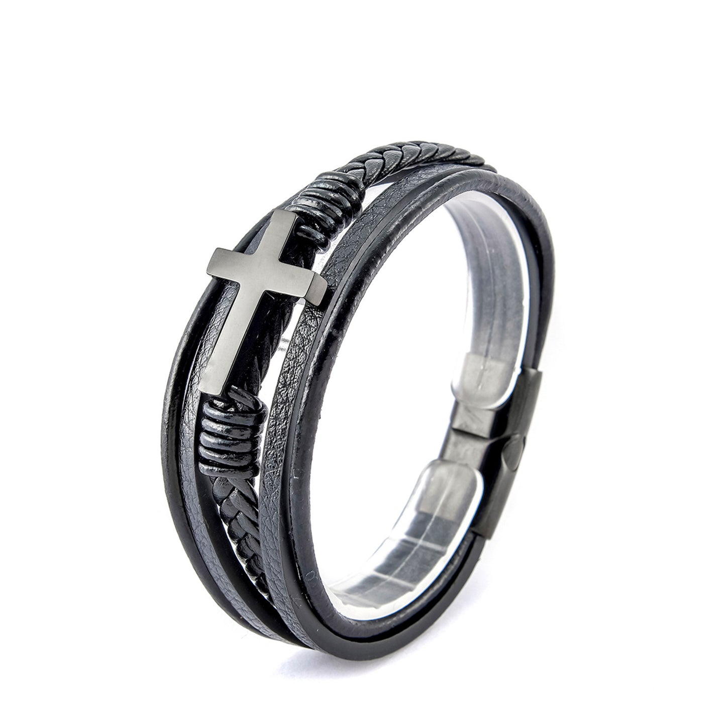 Men's Stainless Steel Cross Shelf Fashion Personality Bracelets