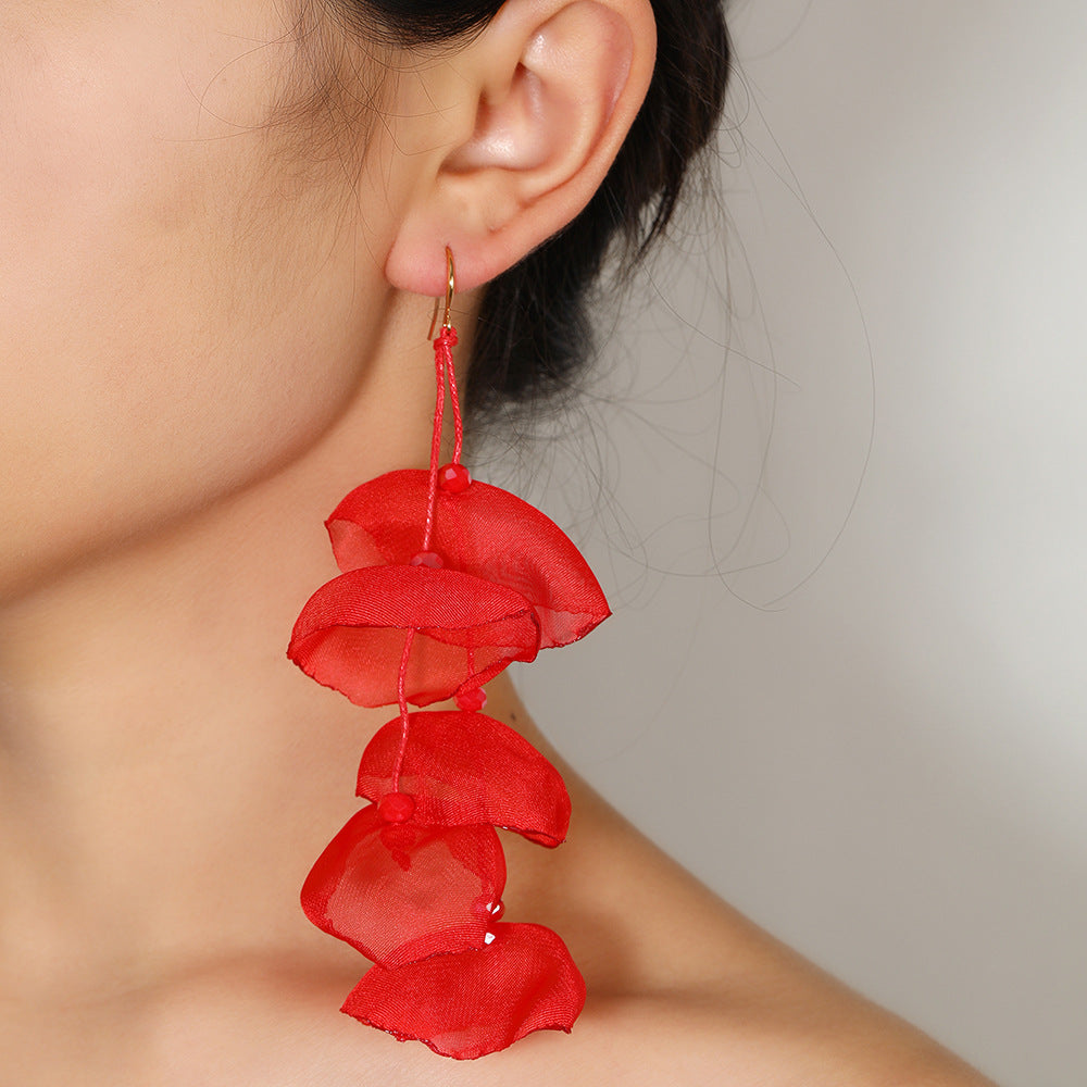 Petal Long Elegant Han Style Fashion Earrings