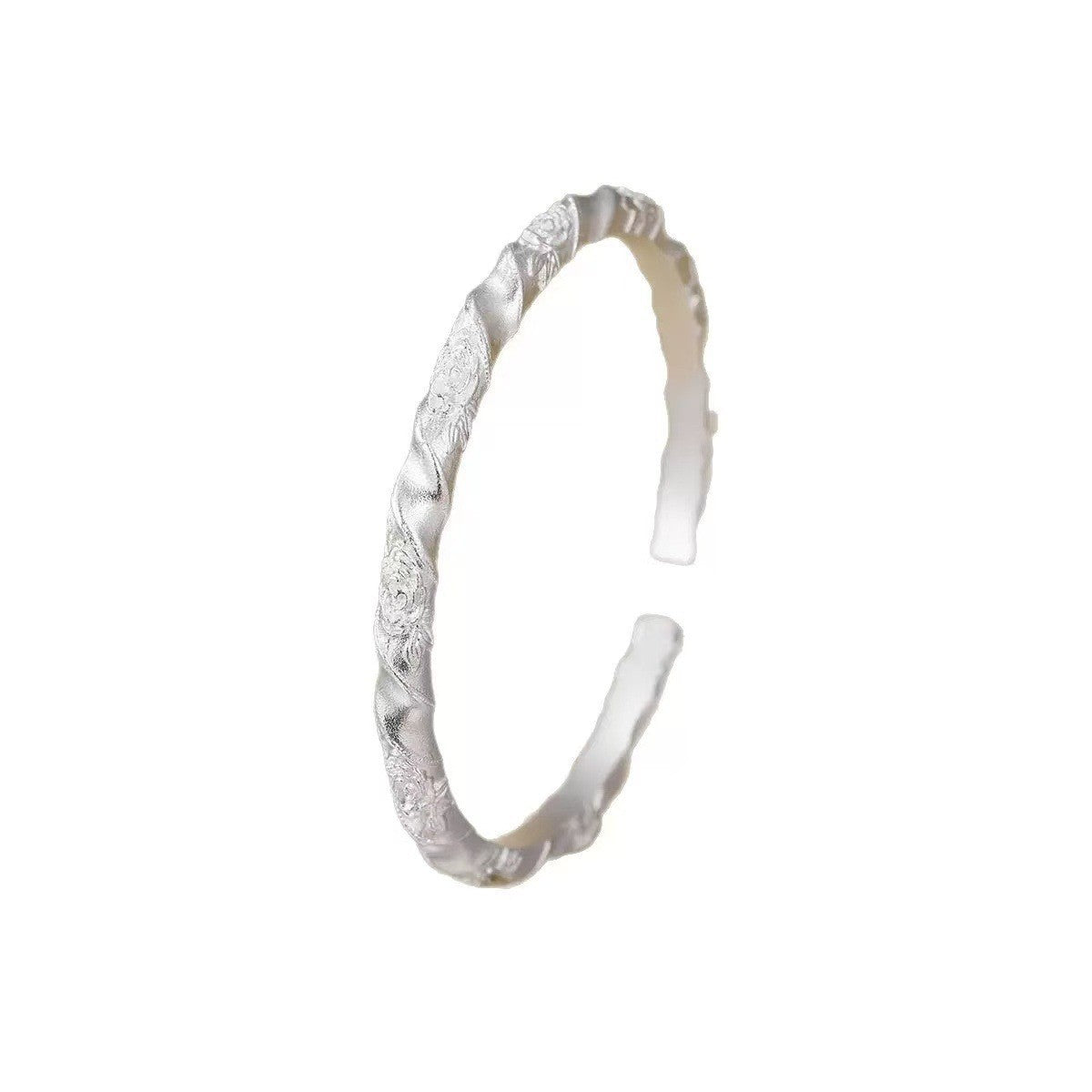 Gold Shop Alluvial Ancient Style Carved Rose Bracelets