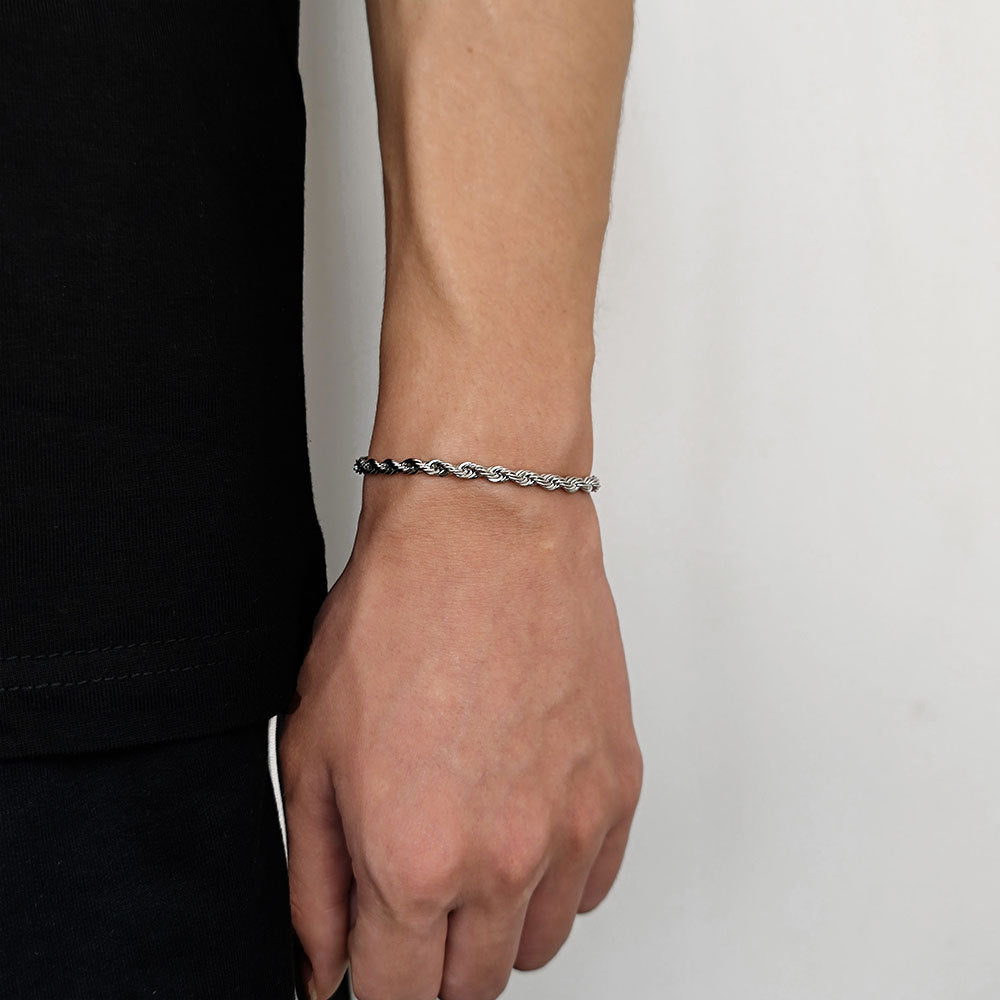 Bracelets de mode en chaîne de fleurs de chanvre en acier inoxydable pour hommes