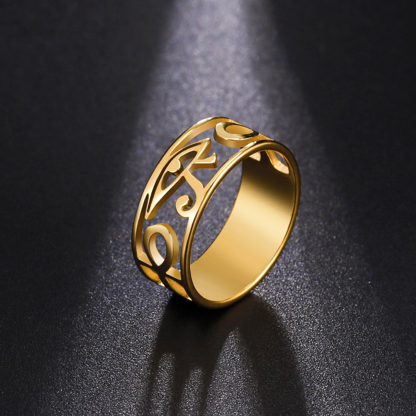 Personalized Hollow Eyes Modeling Male Symbol Rings