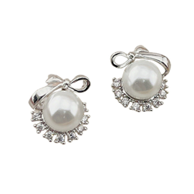 Elegant Bowknot Pearl Exquisite Design Personalized Earrings