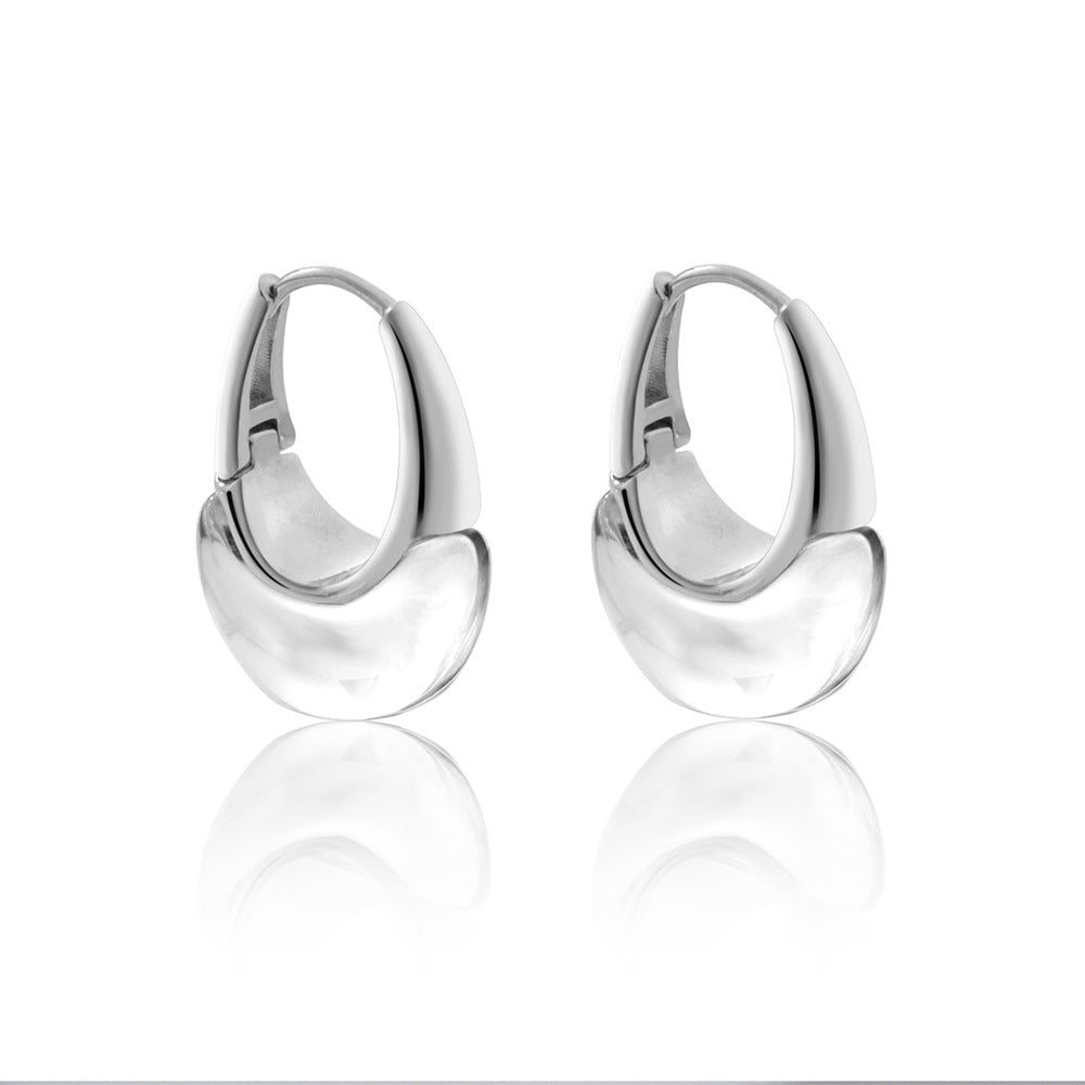 Style Simple Design Clip Cold Personalized Texture Irregular Transparent Resin Rings