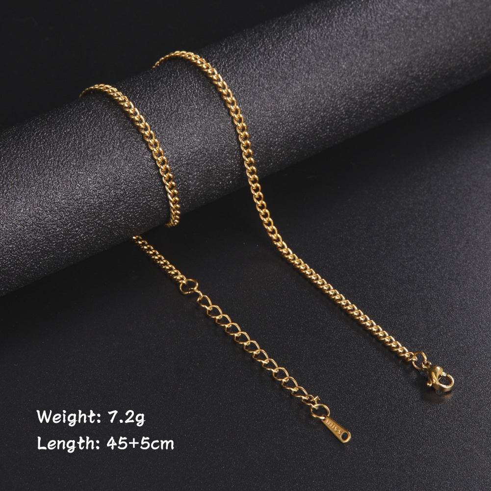 Gold Plating Black And Golden Steel Necklaces