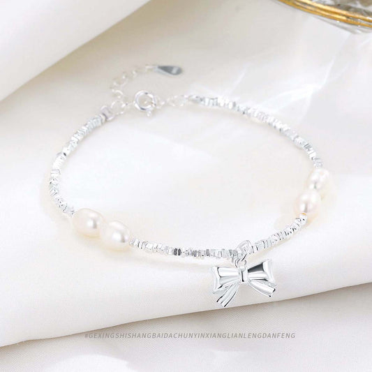 Women's Freshwater Pearl Bow Small Pieces Of Temperamental Bracelets