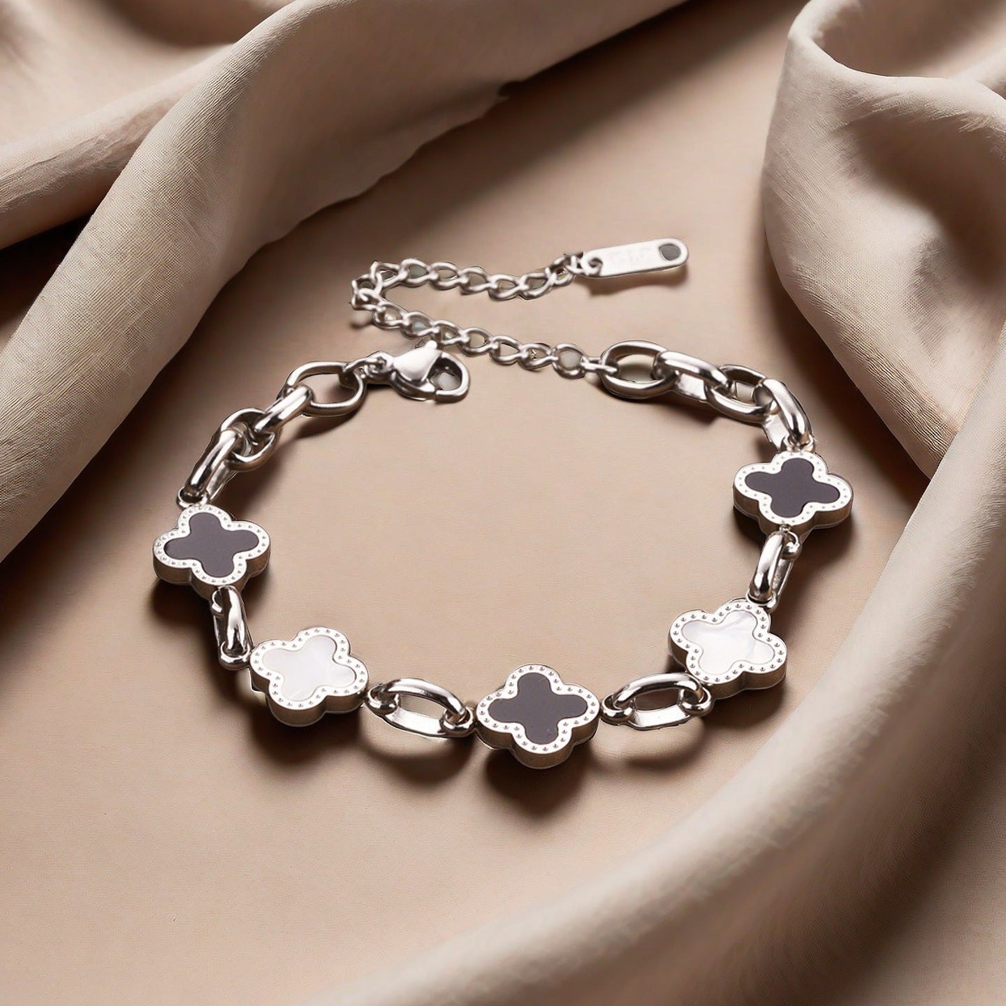 Clover Double-sided Korean Style Couple Simple Design Sense Bracelets