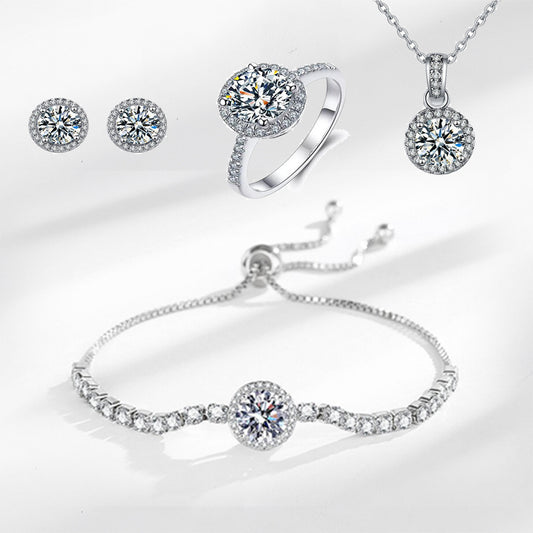 Live Imitation Color Moissanite Round Bag Bracelets