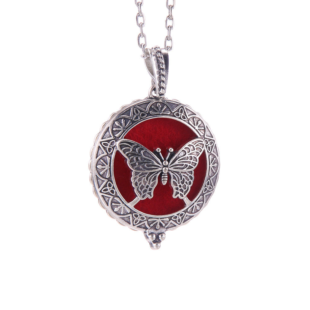 Hollow Lucky Tree Round Alloy Medal Charm Necklace