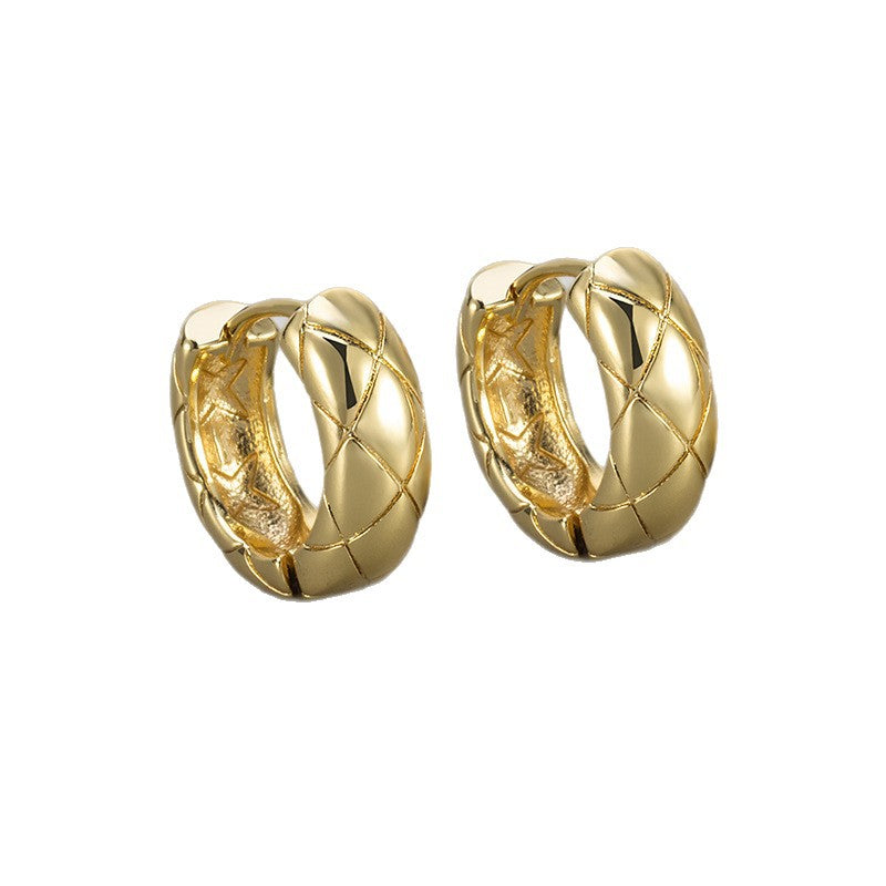 Design Diamond Plaid Clip High-grade Light Luxury Fashion Ear Buckle