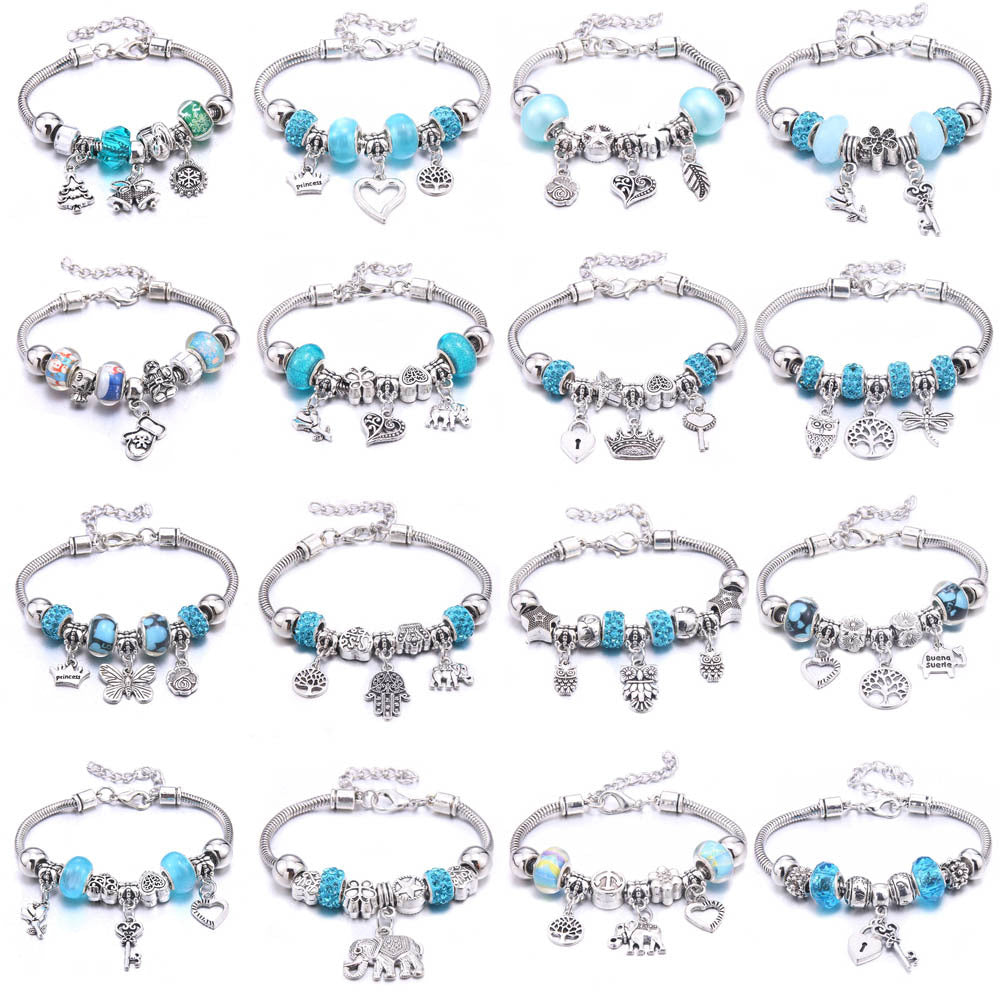 Women's Grid Popular Adjustable Crystal Love Butterfly Bracelets
