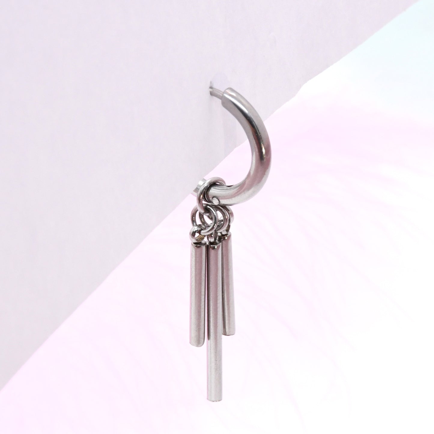 Men's Cross Punk Stainless Steel Trendy Art Born Earrings