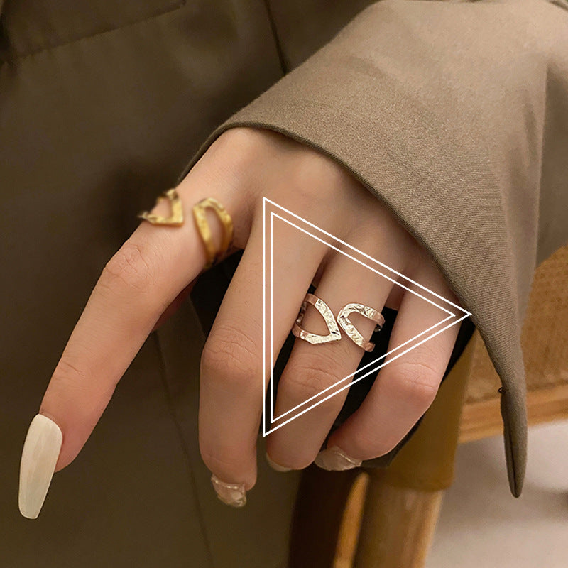 Ornament Simple Fashion Personality Geometric Metal Rings