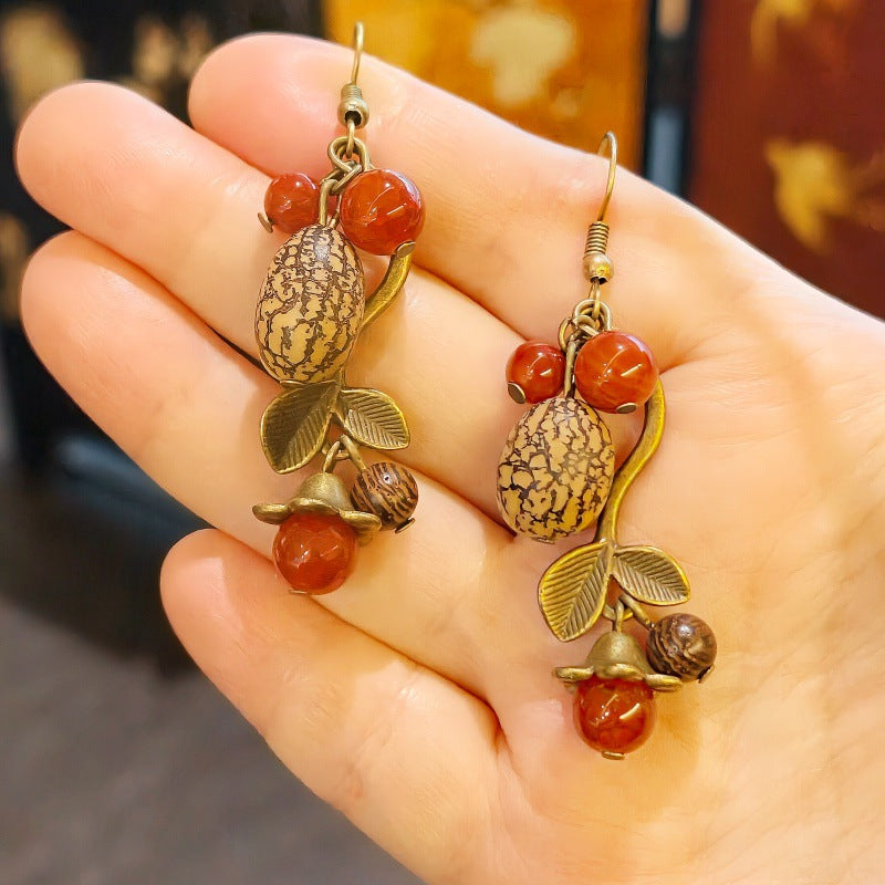 Handmade Plant Fruit Mori Style Chinese Hawthorn Artistic Rings