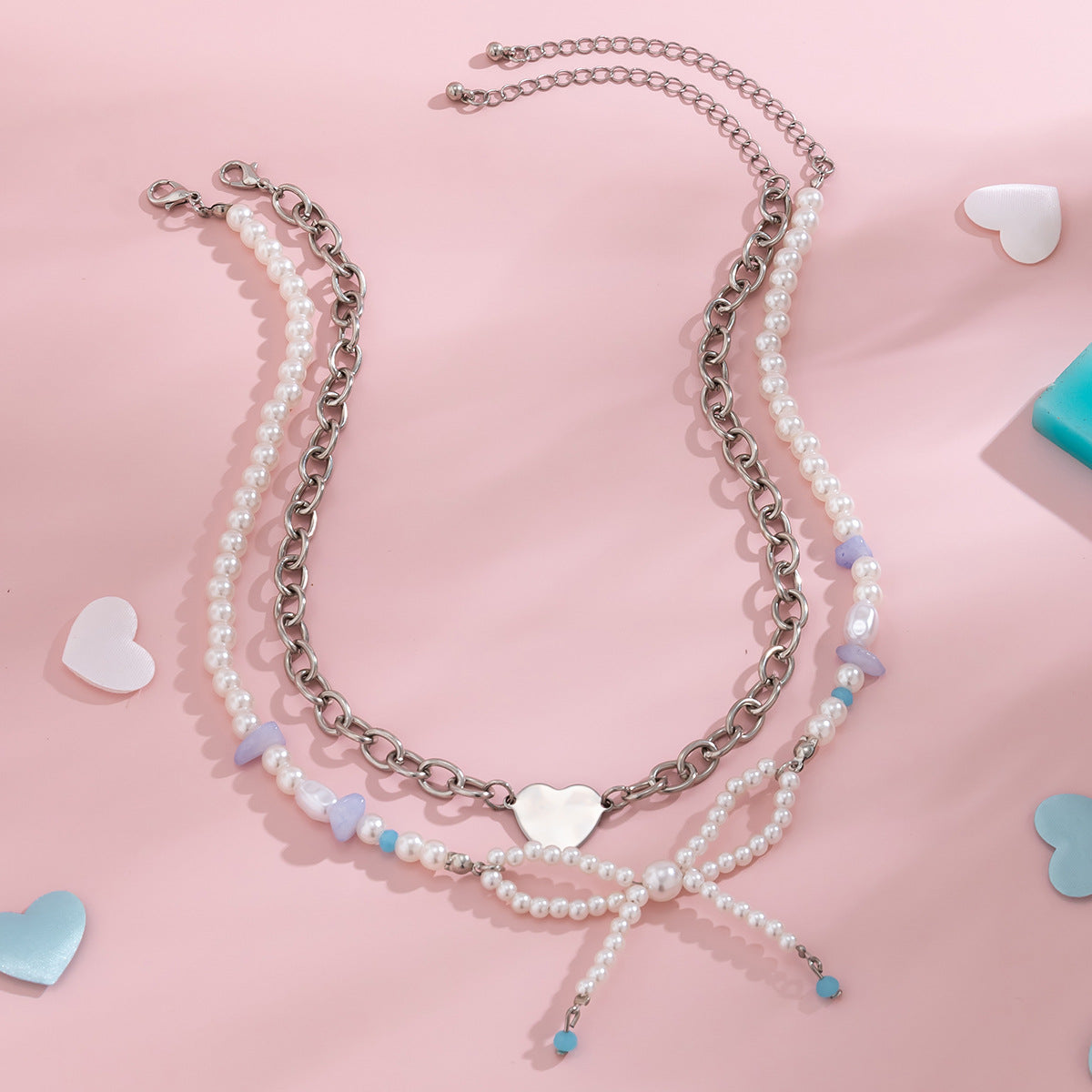 Jewelry Niche Imitation Pearl Love Sweet Necklaces