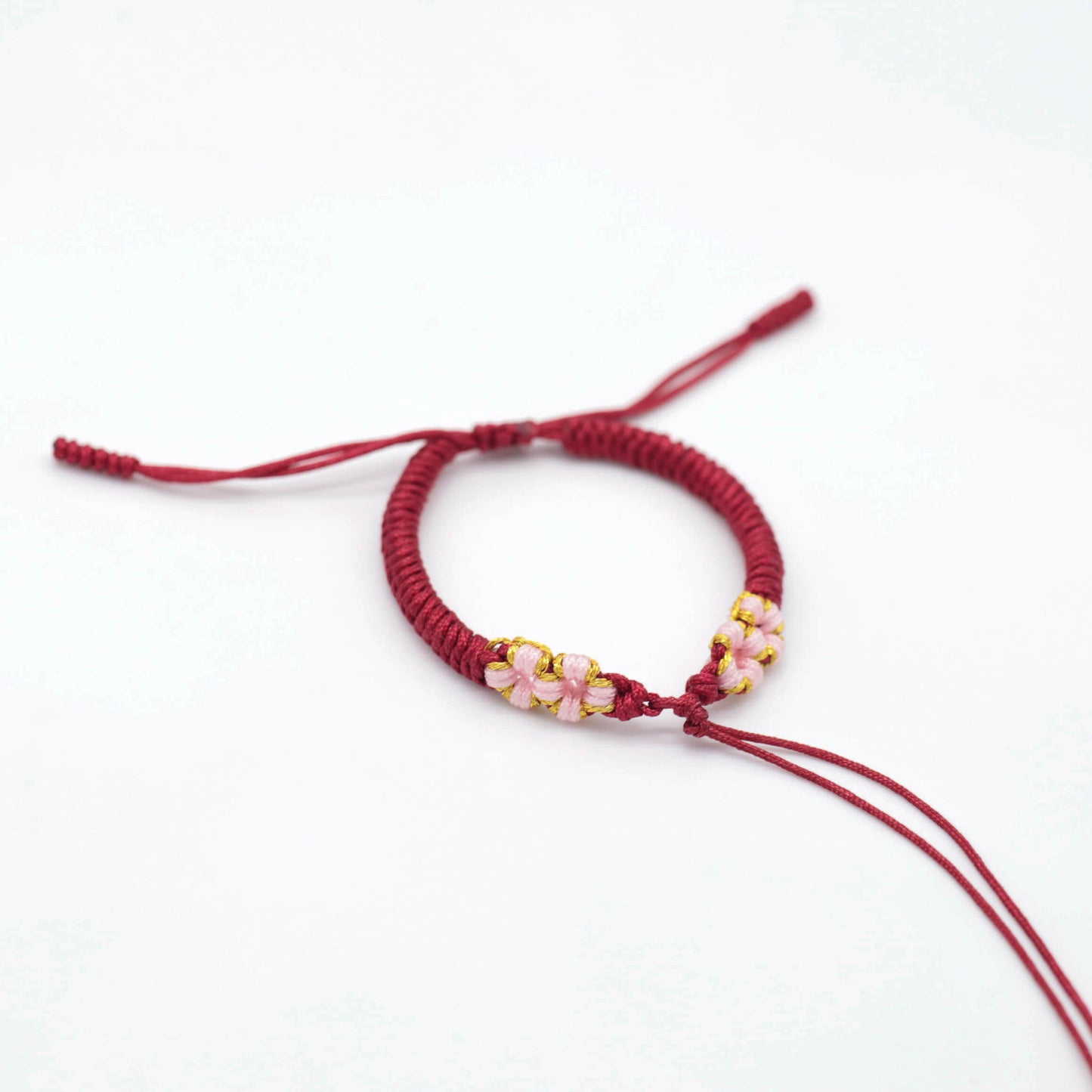 Knot Hand-woven Peach Blossom Carrying Strap Wearable Transfer Beads Bracelets