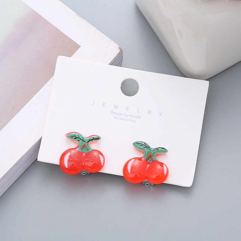 Children's Cute Vegetable Flower Korean Resin Ear Clip