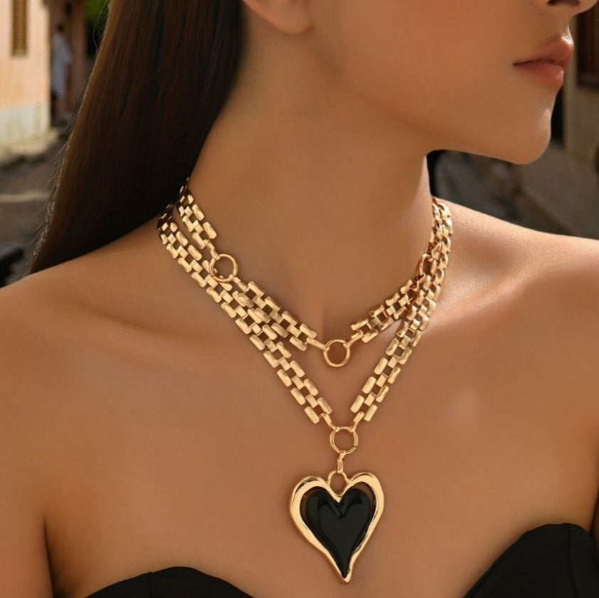 Valentine's Day Exaggerated Oversized Heart Temperament Jewelry Set