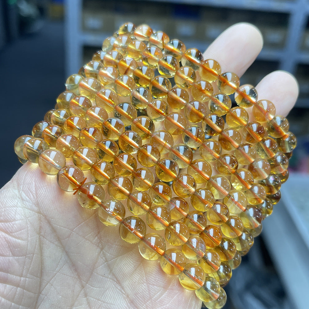 Bijoux pour femmes, Bracelets en perles rondes fraîches en Citrine naturelle