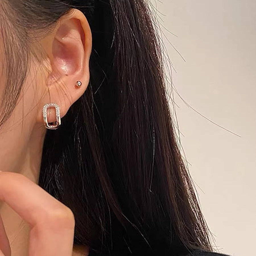 Clip Hollow Jeweled Personal Korean Style Everyday Joker Cold Exquisite Ear Buckle