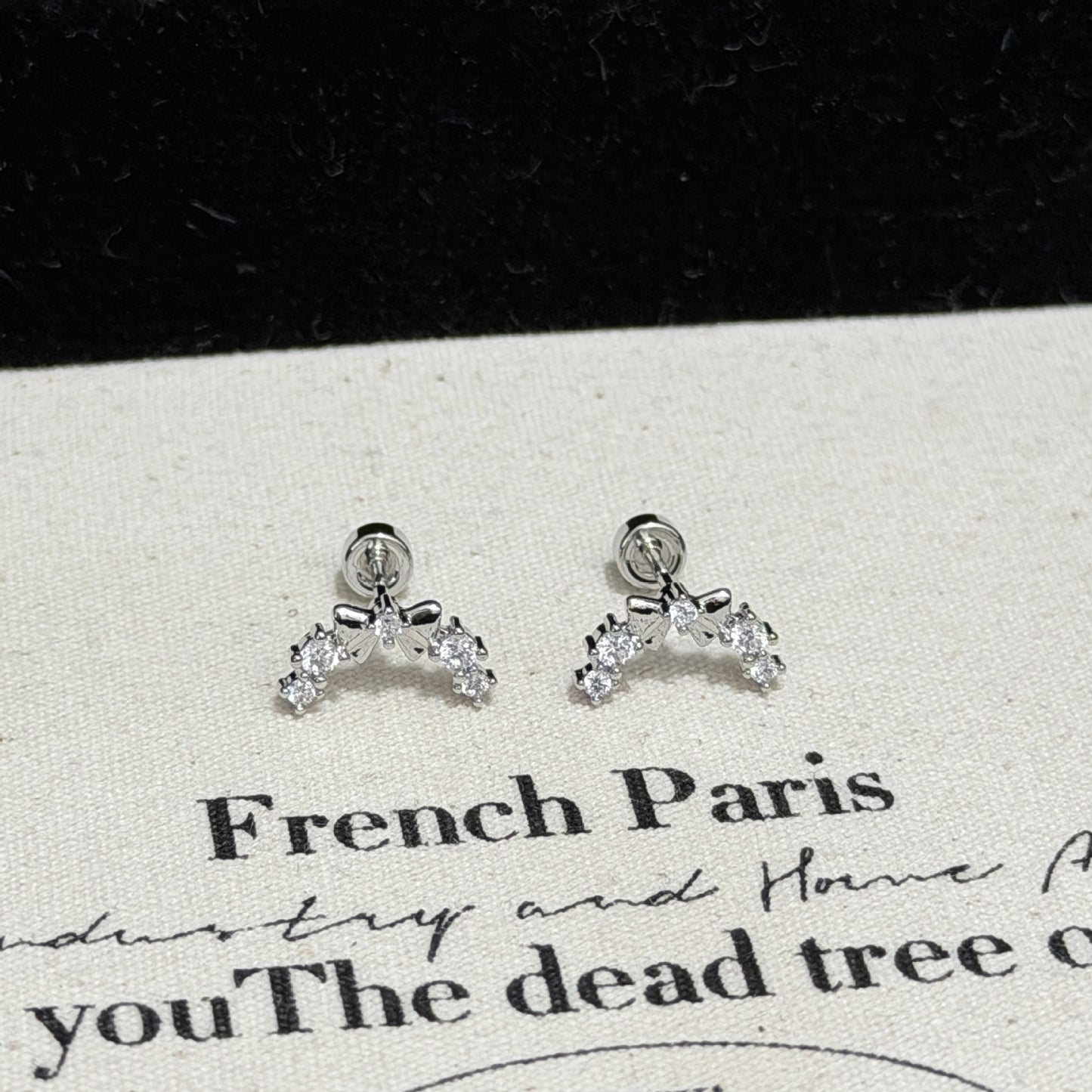 Flash Personalized Zircon Flat Titanium Steel Ear Bone Stud Earrings