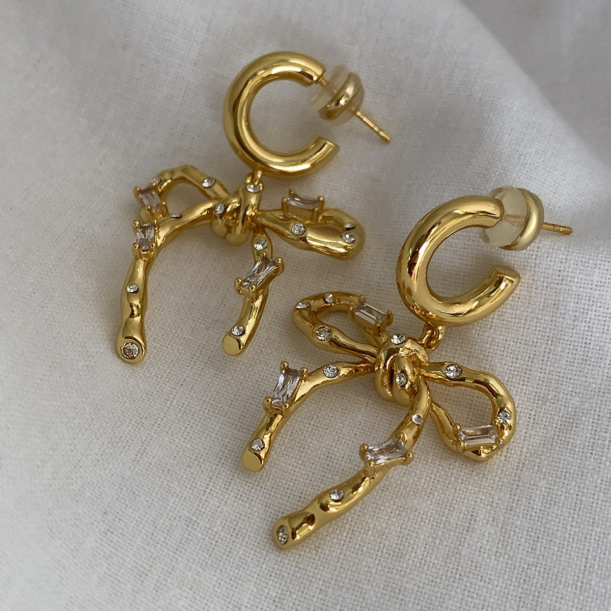 Fairy Bray Knot Three-dimensional Radian Bow Clavicle Chain Simple Tide Jewelry Set