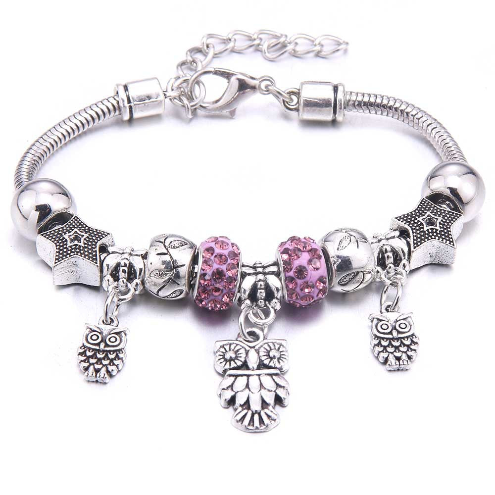 Women's Grid Popular Adjustable Crystal Love Butterfly Bracelets