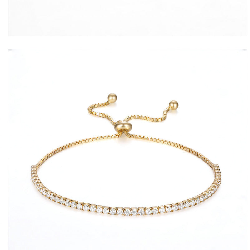 Sier Light Luxury Diamond Tennis Style Bracelets