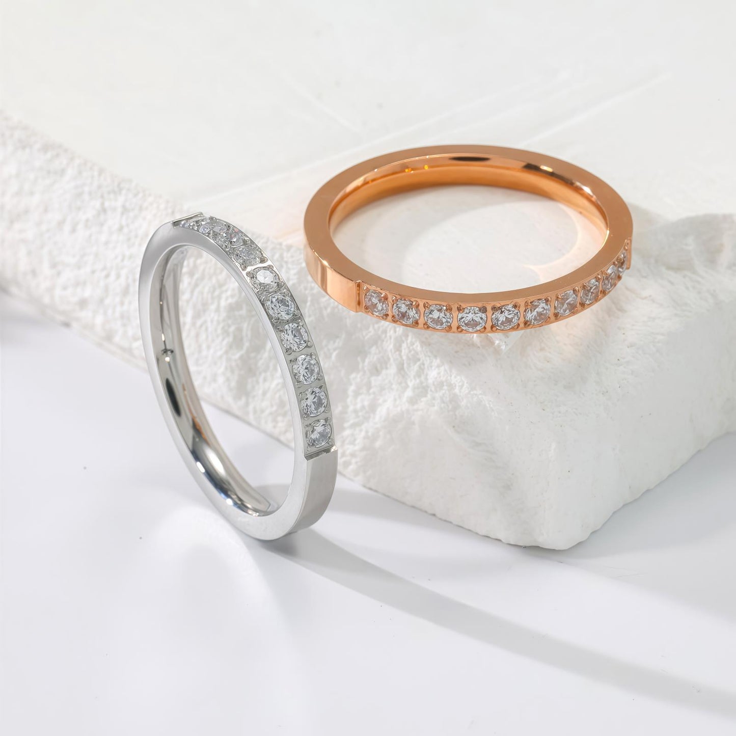 Full Diamond Row Simple Light Luxury Ring