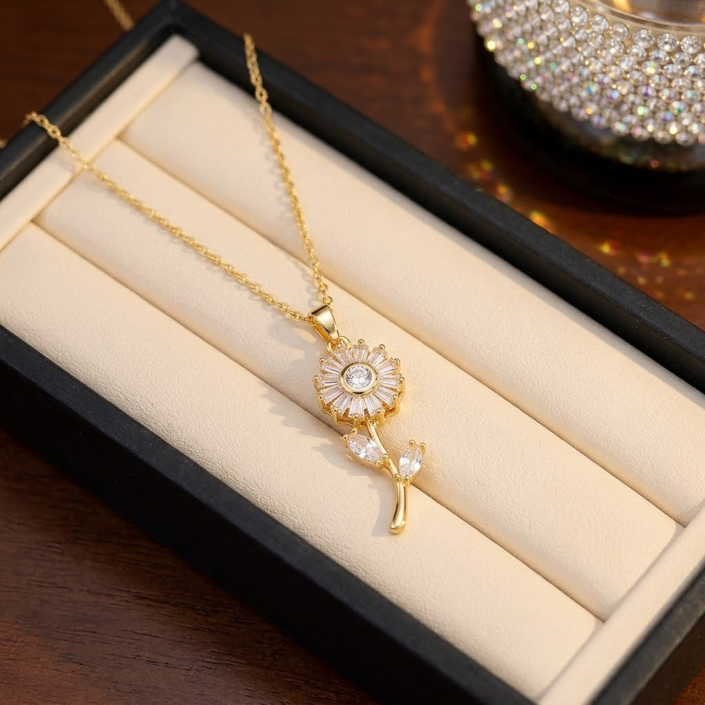 Rotating Degree Rotation Heart-shaped Zircon Clavicle Rings