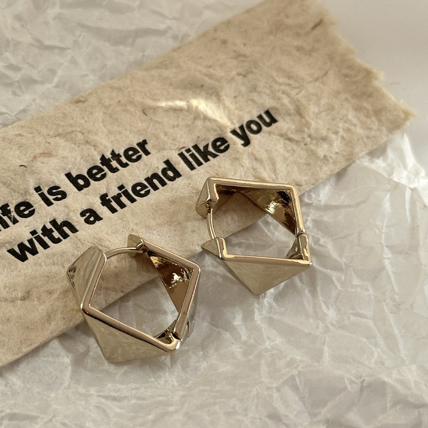 Temperamental Polygon Prism Geometric Irregular Fashion Design Clip Cold Style Rings