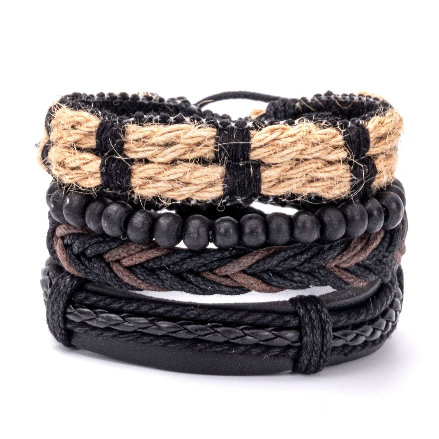 Men's Suit Series Woven Leather Coconut Shell Bracelets