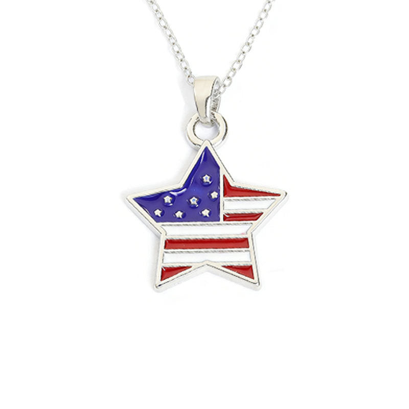 Flag Five-pointed Star Alloy Drop Oil Jewelry Set