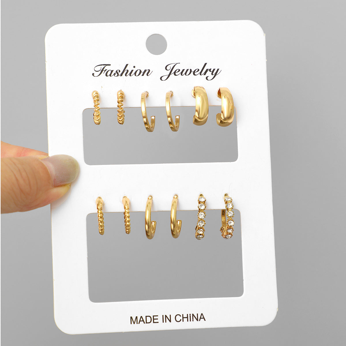 Classic Gold Suit Combination Simple Shaped Earrings