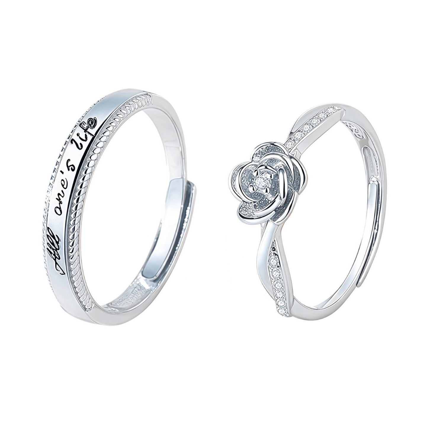 Women's & Men's Gold Plated Couple Pair Of Open Ring