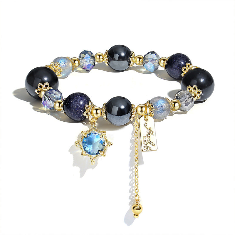 Bracelets brillants et tendance en obsidienne et hématite