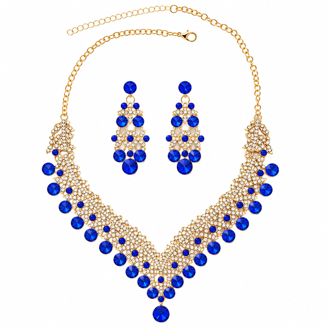 Alloy Rhinestone Light Luxury Dinner Dress Jewelry Set