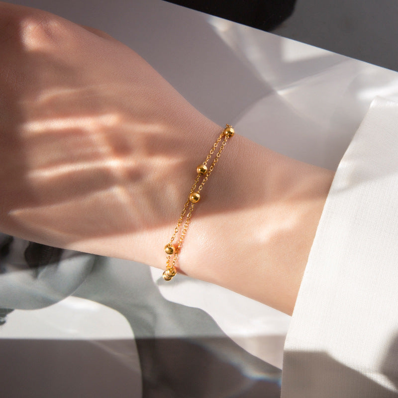 Simple Versatile Round Beads Chain Design Personality Bracelets