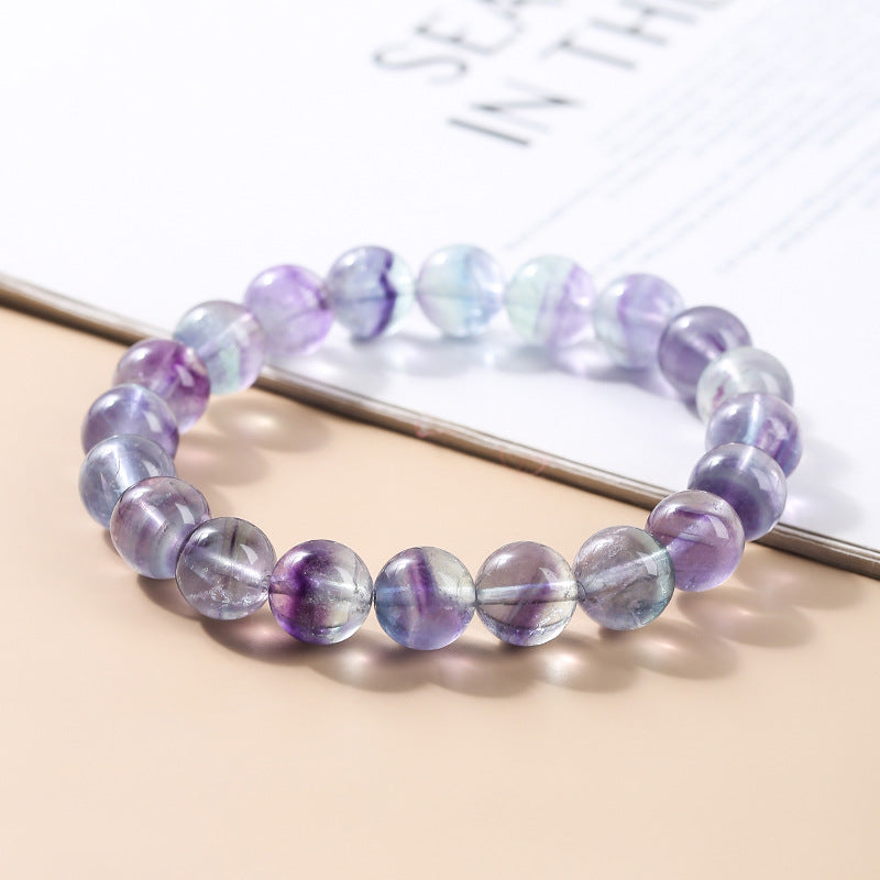 Fluorite Niche Gradient Purple Color Green Bracelets