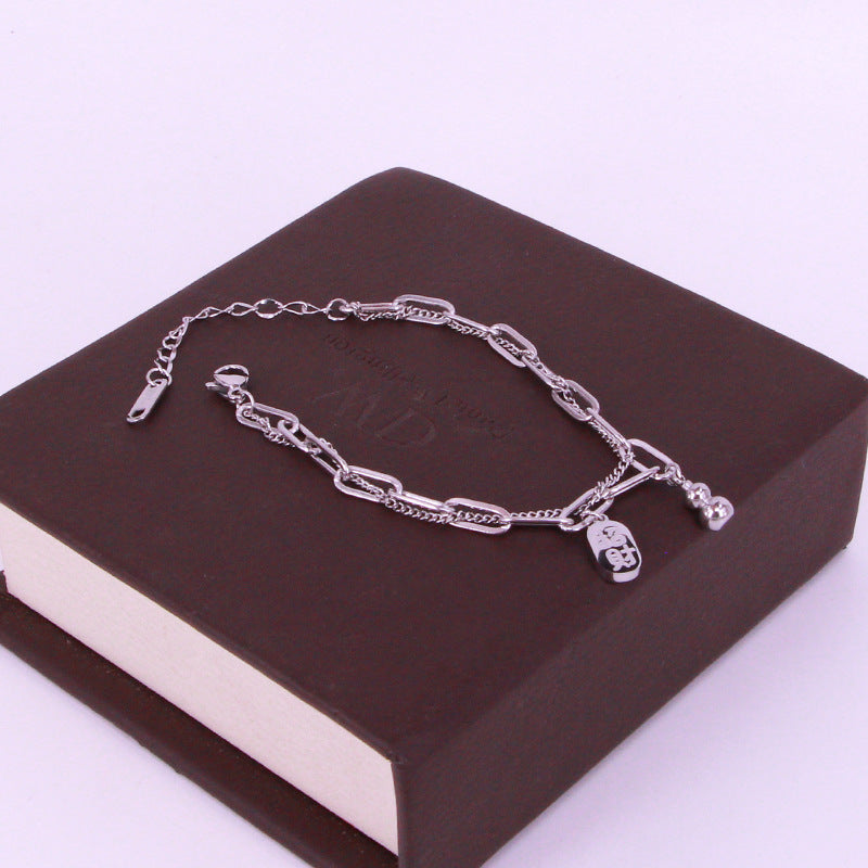 Women's Lucky Fashion Simple Chinese Titanium Steel Bracelets