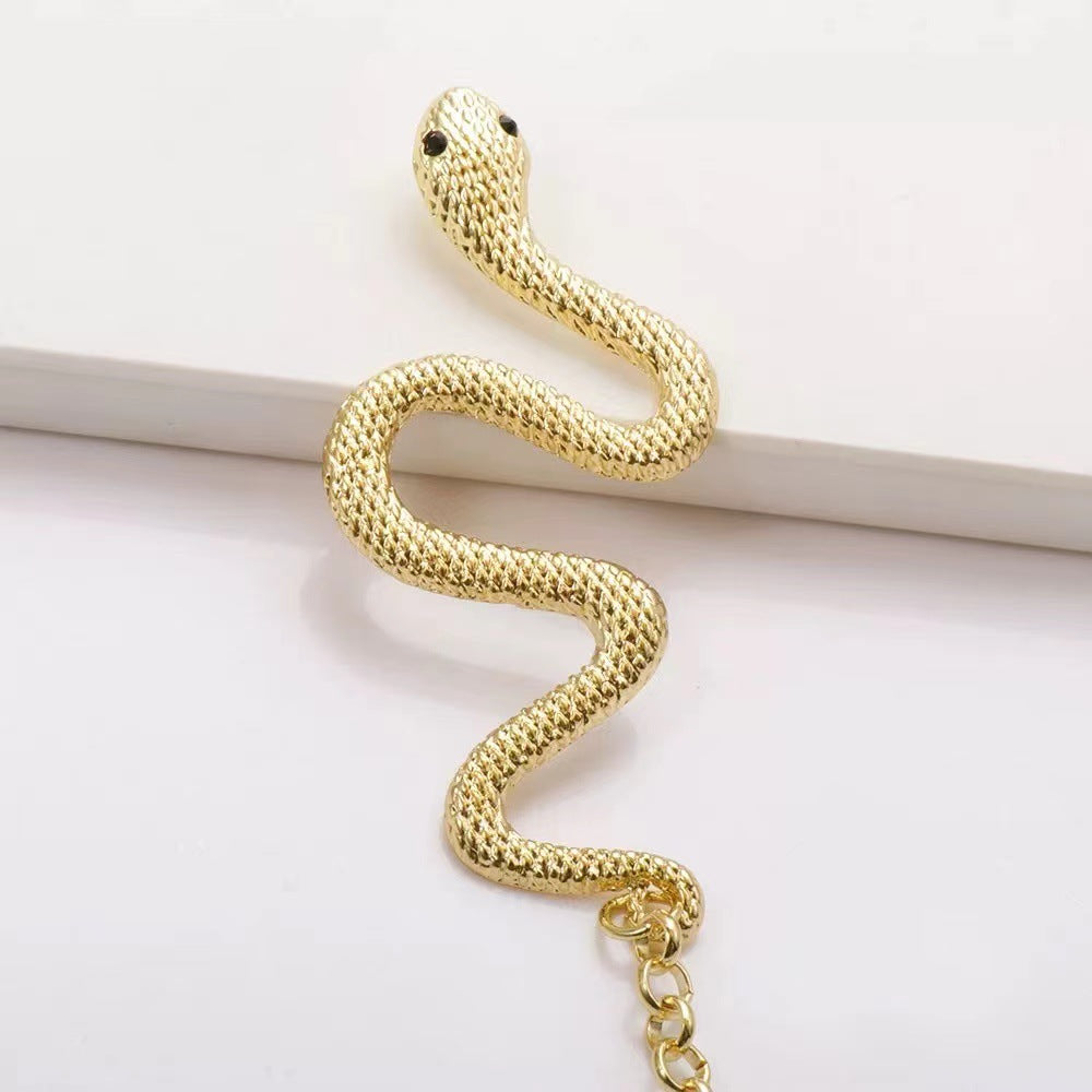 Simple Punk Exaggerated Metal Snake Pendant Necklaces