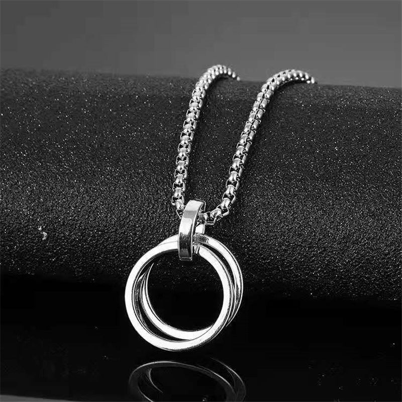 Stainless Steel Personalized Alloy Double Pendant Street Necklaces