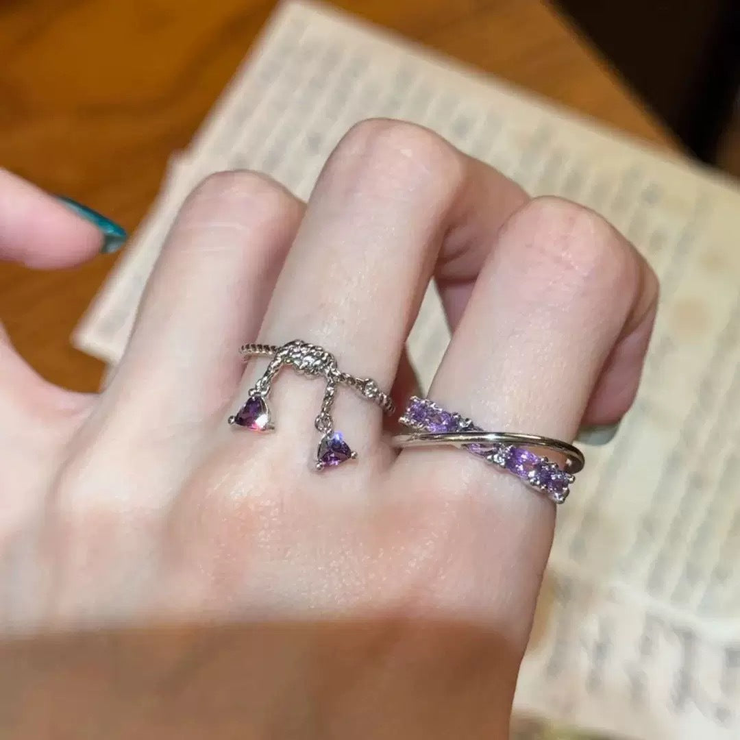 Women's Purple Track Style Light Luxury Versatile Exquisite Ring