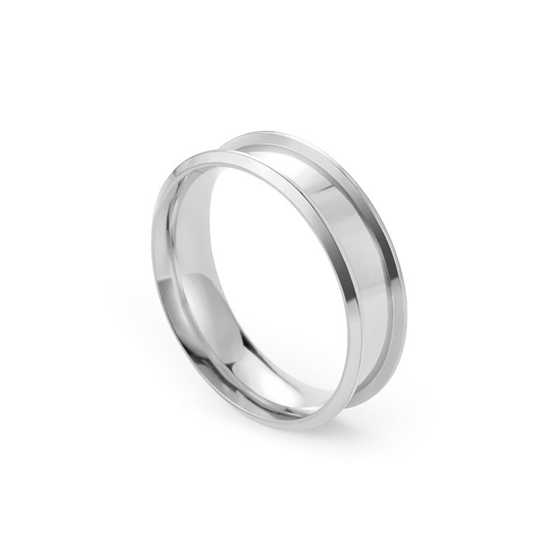 Titanium Steel Female Niche French Electroplating Ring