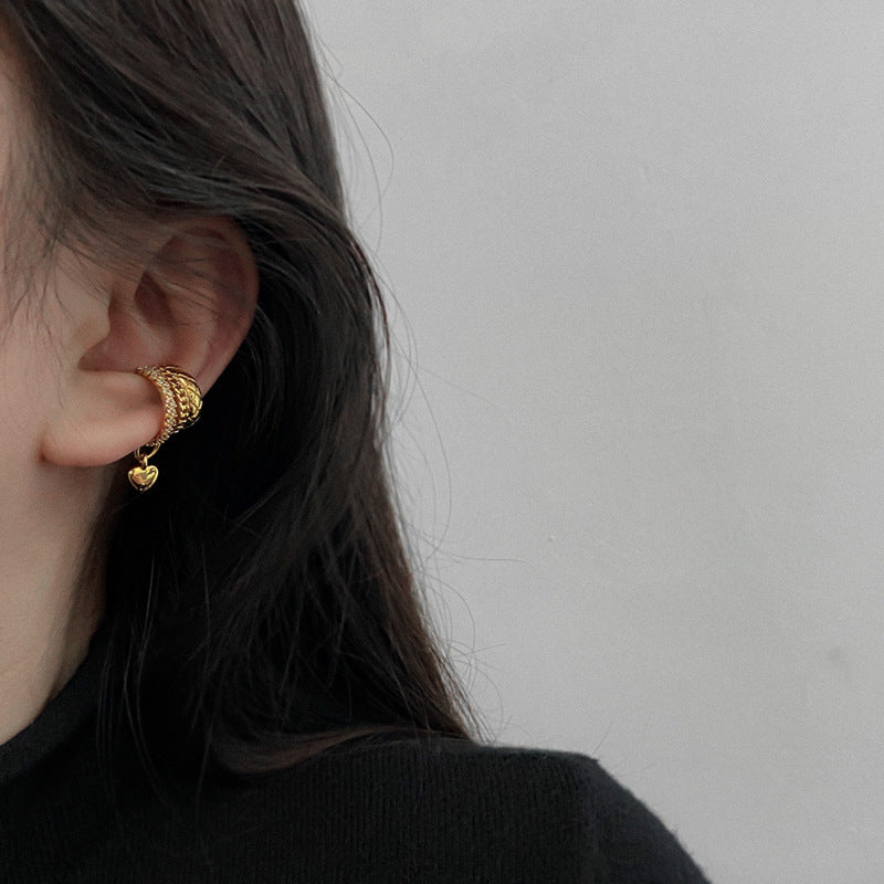 Pearl Love Tassel Art Retro French Fashion Temperament Earrings