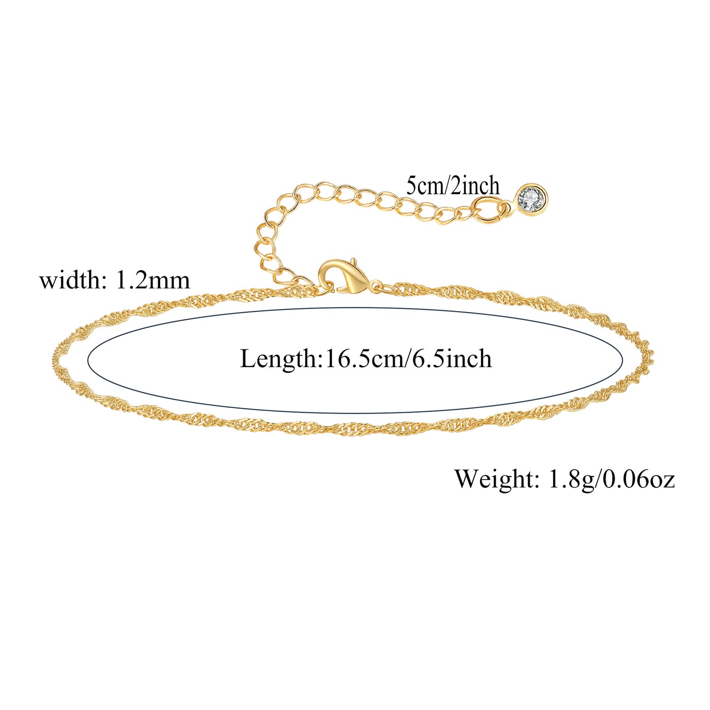 Women's Real Gold Cuban Chain Suit Clip Bracelets